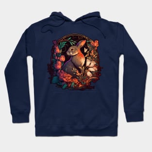 Rabbit and flowers Hoodie